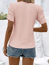 cheap Plain tee-Women's T Shirt Tee Top Plain Fashion Classic Casual Short Sleeve Crew Neck Regular Tops Daily Going out Weekend Blue Black Pink Rose Red Light Blue Summer Spring