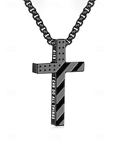 economico Accessori-Collana da uomo con ciondolo a croce in acciaio inossidabile, gioielli religiosi multicolore, catena cristiana minimalista per il 250° anniversario degli Stati Uniti, il giorno dell'indipendenza, abbigliamento casual, viaggi e vacanze.