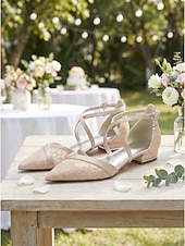 billige Mor til bruden/groom-Dame marineblå flate sko med spiss tå og kryssremmer, elegante sko til brudens mor til hagebryllup, komfortable flate sko til utendørs bruk