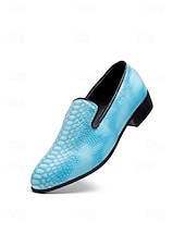 abordables Mocassins-Mocassins bleus pour homme en similicuir à motif crocodile, modèle à enfiler, style moderne et élégant, parfaits pour les hommes élégants lors de soirées, d'occasions spéciales et de mariages.