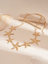 preiswerte Damengürtel-Boho-Taillenkette mit Seesternmotiv für Damen, Gold- und Silberlegierung, verstellbarer Strandgürtel, perfekt für den Alltag und den Urlaub