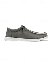 cheap Men-Men's Canvas Outdoor Resort Shoes – Comfortable Slip-On Loafers for Travel, Walking and Casual Resort Wear