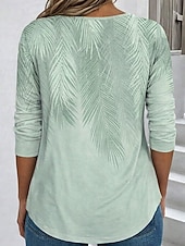  Per donna Maglietta Stampato Floreale Grafico Piante Elegante Classico Moderno Manica Lunga Girocollo Top Regolari Quotidiano Weekend Abbigliamento da vacanza Blu Rosa Blu Reale Verde Grigio Estate