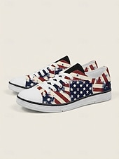 billiga Skor för män-Patriotiska herrsneakers - stjärnrandig flaggtrycksdesign för parader, 4 juli, USA:s 250-årsjubileum och avslappnade firanden