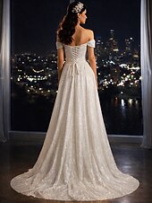 رخيصةأون فستان سهرة ضيق-حورية البحر ذيل مثل الفرشاة فساتين حفلة موسيقية فساتين السهرة منفوش الزي الرسمي يلمع و يبرق كم قصير دون الكتف حفلة تخرج / حفلة موسيقية / حفلة رقص ضيف حفل زفاف حفل زفاف الخريف ساتان مترتر مع انقسام