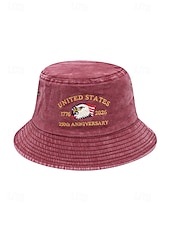  Мужская хлопковая панама с вышитым орлом, разноцветная патриотическая шляпа в честь 250-летия независимости США, для повседневной носки, путешествий, отдыха и фестивалей на открытом воздухе.