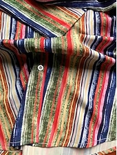 economico Bluse a righe e geometriche-Per donna Camicia Blusa Patchwork Bottoni Stampato Grafico Geometrico Vintage Tropicale Quotidiano Manica Lunga Colletto a Camicia Top Regolari Quotidiano Blu Rosso Estate Primavera