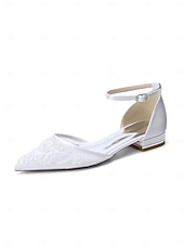 levne Nevěsta-Dámské svatební boty v barvě slonové kosti s perleťovým detailem - elegantní svatební balerínky pro zahradní svatbu