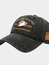  Cappello unisex 250° anniversario/indipendenza, berretto da baseball, portatile, traspirante, quotidiano, per esterni, strada, ricamo, bandiera