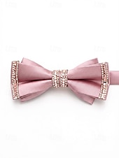 זול חתונה ACC-פפיון פוליאסטר לגברים - אפשרויות צבעוניות, עיטורי אבני חן, גודל מתכוונן, מושלם לחתונות ומסיבות