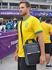 baratos Bolsas para Homem-Bolsa transversal masculina de nylon em várias cores, com grande capacidade, múltiplos bolsos e alça ajustável, ideal para uso casual diário, viagens e atividades ao ar livre.