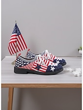  Zapatillas de lona para mujer conmemorativas del 250.º aniversario de EE. UU. - Estrellas conmemorativas &Zapatos de rayas para el Día de la Independencia de 2026 &eventos patrióticos