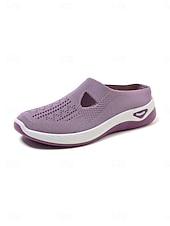 baratos Ténis de mulher-Tênis slip-on feminino azul claro em malha respirável – calçado esportivo leve e confortável, estilo casual e atlético para viagens e caminhadas. &amp;uso diário