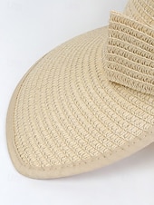 abordables Accesorios de vacaciones-Sombrero de paja con ala ancha para mujer, plegable, abierto en la parte superior, varios colores, ligero, ideal para playa, viajes, uso casual, vacaciones y actividades al aire libre.