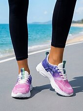 preiswerte Damen Laufschuhe-Damen-Laufschuhe mit Batikmuster und Schnürung – atmungsaktive, leichte Mesh-Sneaker zum Joggen, Strandlaufen und fürs Fitnessstudio &amp;Freizeitkleidung