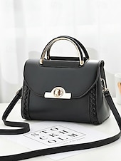 abordables Cabas et fourre-tout-Sac à main bandoulière femme en similicuir avec poignée supérieure et bandoulière réglable, élégant sac à main multicolore pour un usage quotidien décontracté, les trajets domicile-travail et les sorties en vacances.