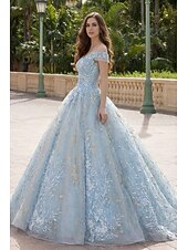 billiga Långa klänningar och gowns-Balklänning A-linje Golvlång Balklänningar Elegant Prinsessa Ärmlös Över axeln Bal Kvällsfest Spets Bar rygg med Plisserat Paljett