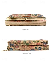 billige Crossbody-vesker-Dameveske med bohemsk mønster og trestruktur i kunstskinn, crossbody-veske med stor kapasitet og flere rom med justerbar stropp for hverdagsbruk, reise og ferie