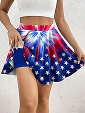  Per donna Gonna da vacanza Elegante Moda Abbigliamento da Spiaggia Casual Sopra il ginocchio Vita Alta Gonne Grafico Stampato Elasticizzato Quotidiano Spiaggia Blu Rosso Blu scuro Estate