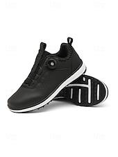 cheap Men's Golf Shoes-Men's Golf Shoes with Adjustable BOA Fit System – Premium Faux Leather, Stylish White Design for Golf &amp; Outdoor Sports