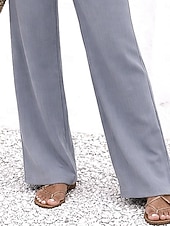 ieftine pantaloni cu picior drept-Pentru femei chinez Drept Elegant Vacanță Modă Lungime totală Talie Înaltă Simplu Confortabil Confort Απαλό Micro-elastic Zilnic În aer liber Stradă Albastru piscină Bleumarin Alb Verde Militar Var