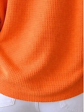 abordables T-shirt uni-Femmes Chemise Tops en tricot gaufre Couleur Unie Élégant Classique Occasionnel manche longue Henley Hauts Réguliers Quotidien Sports Week-end Noir Blanche Jaune Rouge Orange Été Printemps Automne