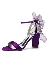 baratos noiva-Sandálias de noiva nude com salto bloco e laço - sapatos de casamento elegantes para casamentos no jardim.