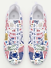  Herrsneakers för USA:s 250-årsjubileum – lätta löparskor i mesh med vadderad sula, andningsbara, bekväma, perfekta för självständighetsdagen, parader, festivaler och fritidskläder