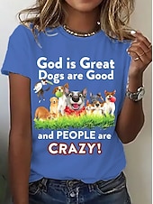 economico Maglietta di Umorismo &amp; Citazioni-Festa di San Patrizio Per donna Maglietta Stampato Grafico Animale Lettera Vintage Elegante Classico Manica Corta Girocollo Top Regolari Quotidiano Weekend Blu Nero Bianco Rosa Viola Estate Primavera