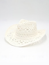 Χαμηλού Κόστους Ανδρικά καπέλα-Ανδρικό ψάθινο καουμπόικο καπέλο western σε πολλά χρώματα, υφαντό καλοκαιρινό καπέλο ηλίου για διακοπές στην παραλία, ρούχα western στυλ, ρούχα σε θέρετρα και καλοκαιρινά πάρτι