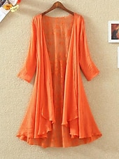 economico Caftani-Per donna Costumi da bagno Copricostume Rashguard Canotta da bagno Vestiti Costume da bagno Arricciato Pizzo Patchwork Vacanza Abbigliamento da Spiaggia Floreale Scollo a V Manica Lunga Costumi da