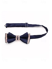 זול חתונה ACC-פפיון פוליאסטר לגברים - אפשרויות צבעוניות, עיטורי אבני חן, גודל מתכוונן, מושלם לחתונות ומסיבות