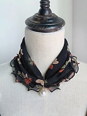 economico Accessori per le vacanze-sciarpa in chiffon di poliestere in stile bohémien da donna, stampe floreali multicolori, fascia versatile, perfetta per l'abbigliamento casual quotidiano e le vacanze al mare