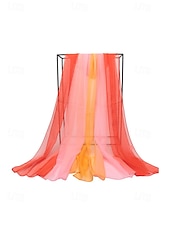 billige Ferietilbehør-Dameskjerf i bohemsk gradientstil i chiffong, flerfarget, lett polyestersjal for fritidsbruk, reise, ferie, strand og resortstil