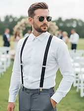 お買い得  結婚 ACC-男性用調節可能なポリエステルサスペンダー - 伸縮性があり、マルチカラーのオプション、丈夫なクリップ、結婚式、パーティー、カジュアルな普段着に最適