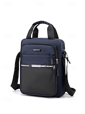 baratos Bolsas para Homem-Bolsa transversal masculina de nylon em várias cores, com grande capacidade, múltiplos bolsos e alça ajustável, ideal para uso casual diário, viagens e atividades ao ar livre.