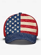  Gorra unisex ajustable con bandera estadounidense, estampado de poliéster, estilo vintage, ideal para el 250.º aniversario de EE. UU., el Día de la Independencia y viajes casuales cotidianos.