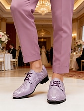 Χαμηλού Κόστους Derby παπούτσια-Ανδρικά μπλε παπούτσια με ανάγλυφο κροκόδειλο, δερμάτινο επάνω μέρος με κορδόνια, μοντέρνα πολυτελή στυλ, κατάλληλα για κομψούς άνδρες σε πάρτι, ειδικές περιστάσεις και γάμους.