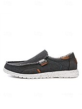 cheap Men-Men's Slip-On Canvas Loafers, Flexible and Soft, Comfortable Outdoor Resort Shoes for Travel, Daily Wear and Leisure Activities