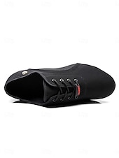 economico Sneakers da danza-scarpe da ballo professionali nere da donna - tacco basso, stringate, per sala da ballo, latino, salsa e tango &amp;calzature performanti