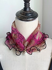 economico Accessori per le vacanze-sciarpa in chiffon di poliestere in stile bohémien da donna, stampe floreali multicolori, fascia versatile, perfetta per l'abbigliamento casual quotidiano e le vacanze al mare