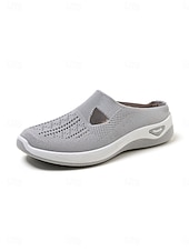 baratos Ténis de mulher-Tênis slip-on feminino azul claro em malha respirável – calçado esportivo leve e confortável, estilo casual e atlético para viagens e caminhadas. &amp;uso diário