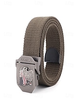 זול אביזרים-חגורת פוליאסטר מתכווננת לגברים עם אבזם דגל אמריקאי, חגורת מותן פטריוטית רב-צבעונית לאירועי יום השנה ה-250 לארה"ב, יום העצמאות, טיולים, חופשות ולבוש ספורטיבי קז'ואל