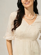  Pentru femei Rochii Midi Rochie A line Elegant Fit regulat Floral Manșon Jumate În V Nurcă