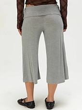 abordables Leggings lisos-Mujer Pantalones Capri Leggings cómodos Vacaciones Básico Medio corto Alta cintura Comodidad Alta elasticidad Diario Negro Gris Verano Primavera Holgado