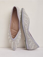 Χαμηλού Κόστους αξεσουάρ-Γυναικεία Τεχνητό διαμάντι Επίπεδο Τακούνι Μυτερή Μύτη Κομψό Γκρίζο