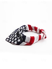  Dames bohemian katoenen bandana set met Amerikaanse vlag, bestaande uit twee delen: een veelzijdige hoofddoek en nekwarmer voor de viering van het 250-jarig bestaan van de VS, Onafhankelijkheidsdag,