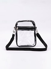 cheap Vacation &amp; Travel Bags-Women's Clear PVC Crossbody Bag, Large and Small Size Transparent Shoulder Bags with Adjustable Straps, Stylish Multi-Color Bags for Beach Vacation, Travel and Casual Daily Use