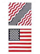  Dames bohemian katoenen bandana set met Amerikaanse vlag, bestaande uit twee delen: een veelzijdige hoofddoek en nekwarmer voor de viering van het 250-jarig bestaan van de VS, Onafhankelijkheidsdag,