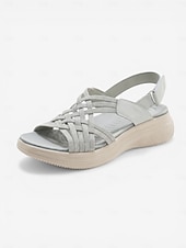 abordables Sandales Confort-Sandales noires sportives pour femmes avec soutien de la voûte plantaire – sandales à bride arrière élastique tissée, chaussures légères, respirantes et rembourrées pour un confort optimal toute la